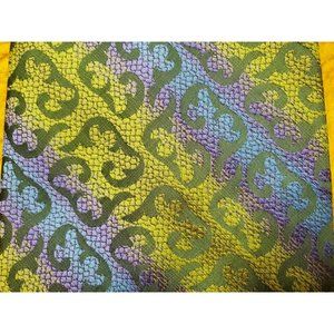 1970s BEAUTIFUL FUNKY MOD VINTAGE COLORS ~ GREEN PURPLE STRIPE ~ MENS TIE ~ 56"